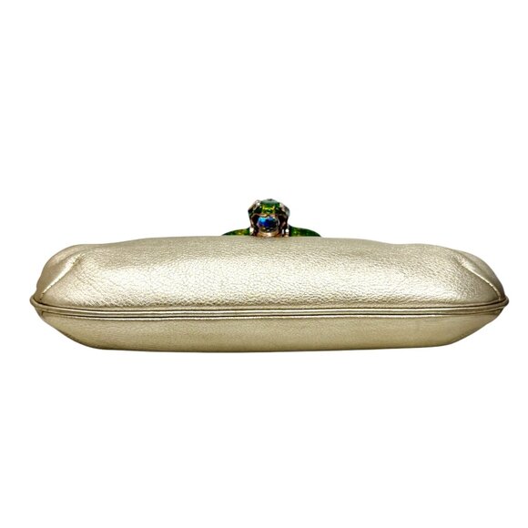 GUCCI Vintage 2004 Bamboo Chain Shoulder Bag Rhinestone Snake Gold [106051] - Picture 8 of 12